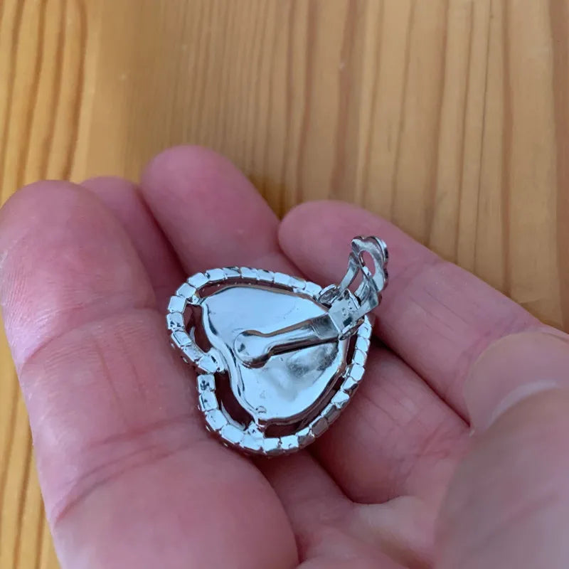 Heart Crystal Clip Earrings (No Piercing)