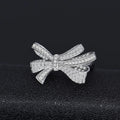 Sterling Silver Moissanite Bowknot Ring