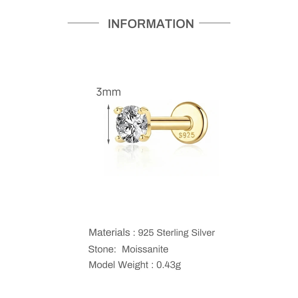Moissanite Stud Earring