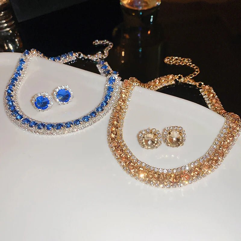 Crystal Necklace & Earrings Set