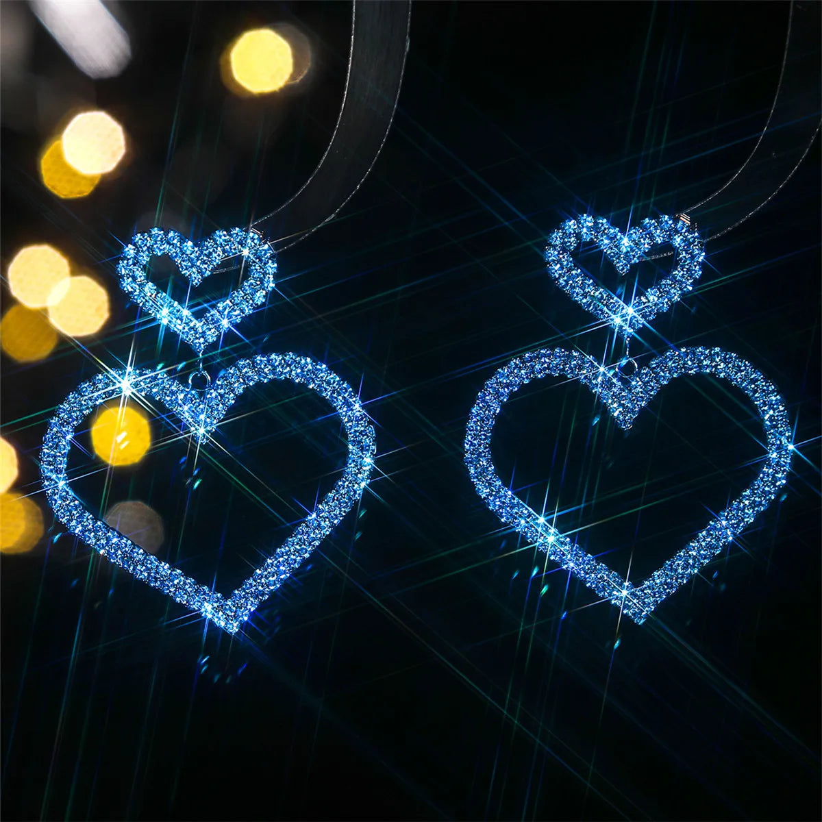 Heart Rhinestone Drop Earrings