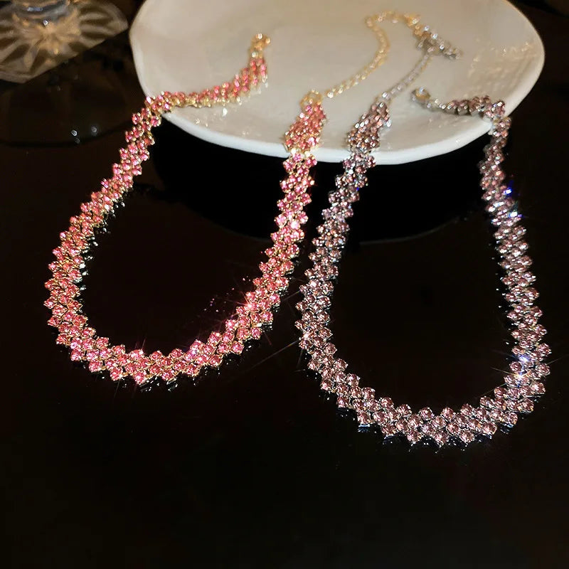 Rhinestone Geometric Choker Necklace