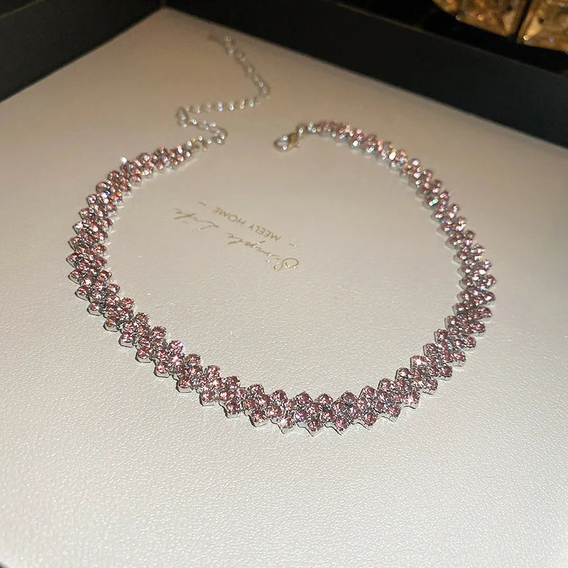 Rhinestone Geometric Choker Necklace