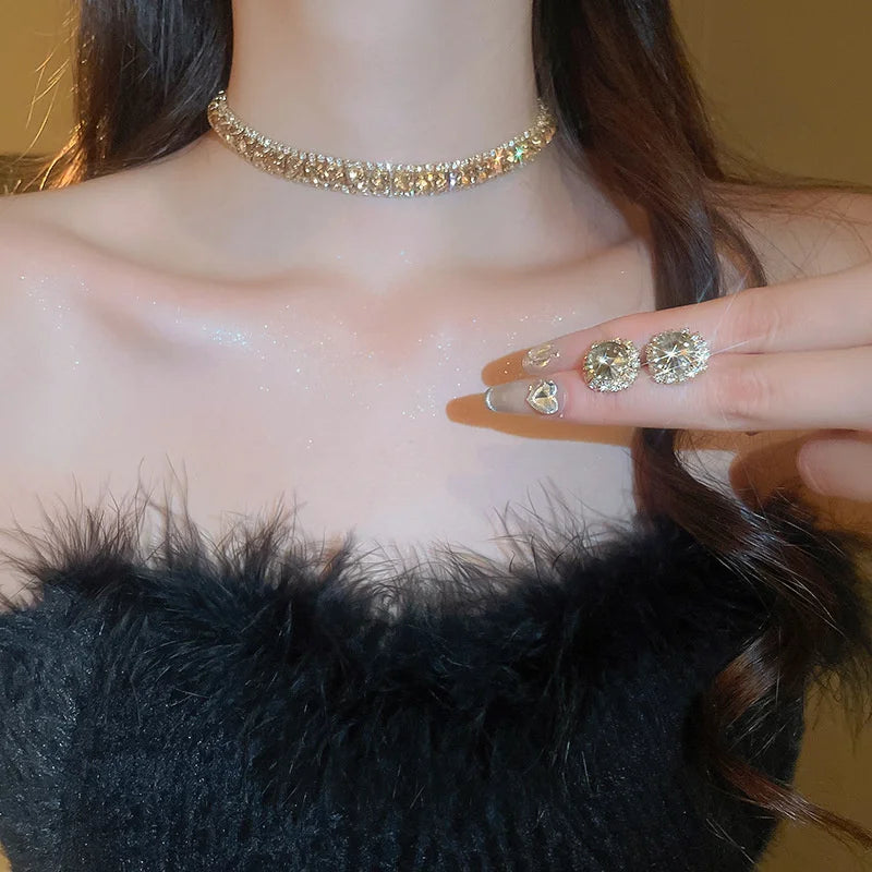 Crystal Necklace & Earrings Set