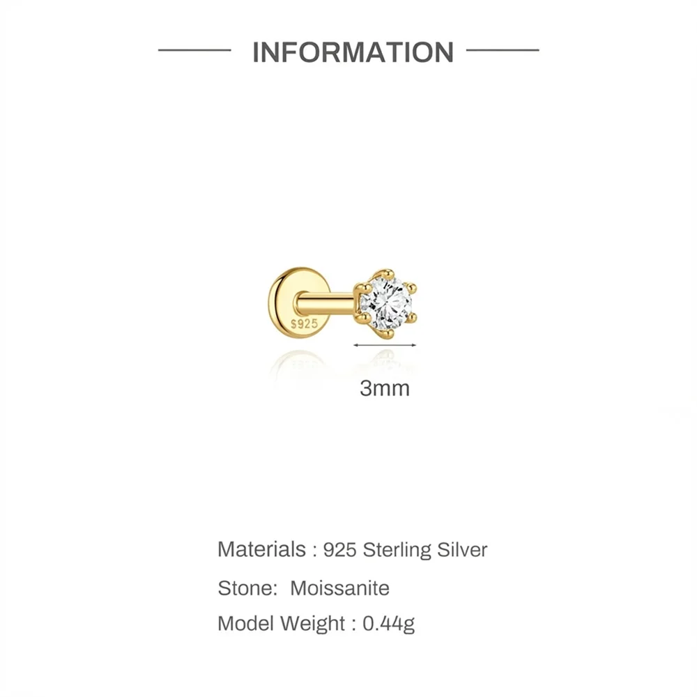 Moissanite Stud Earring