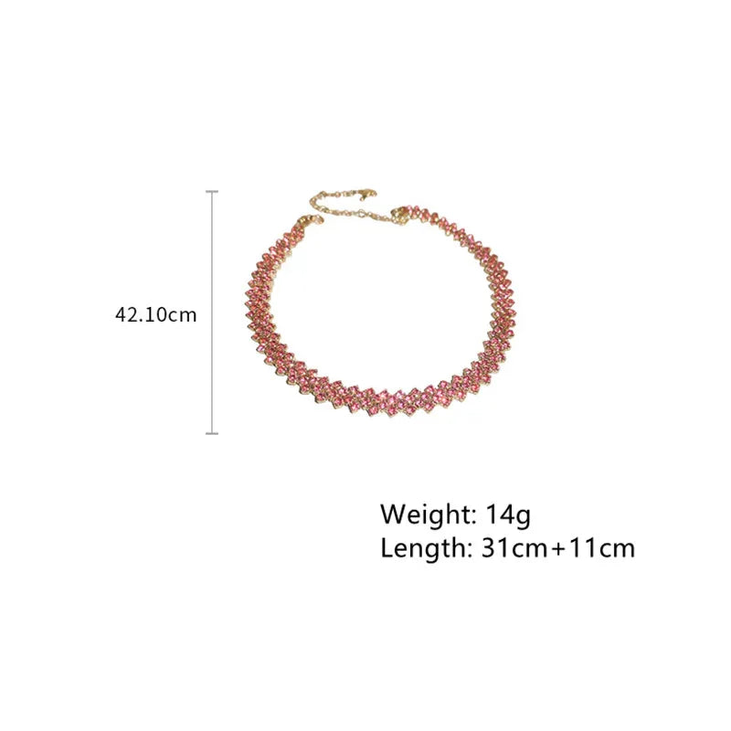 Rhinestone Geometric Choker Necklace