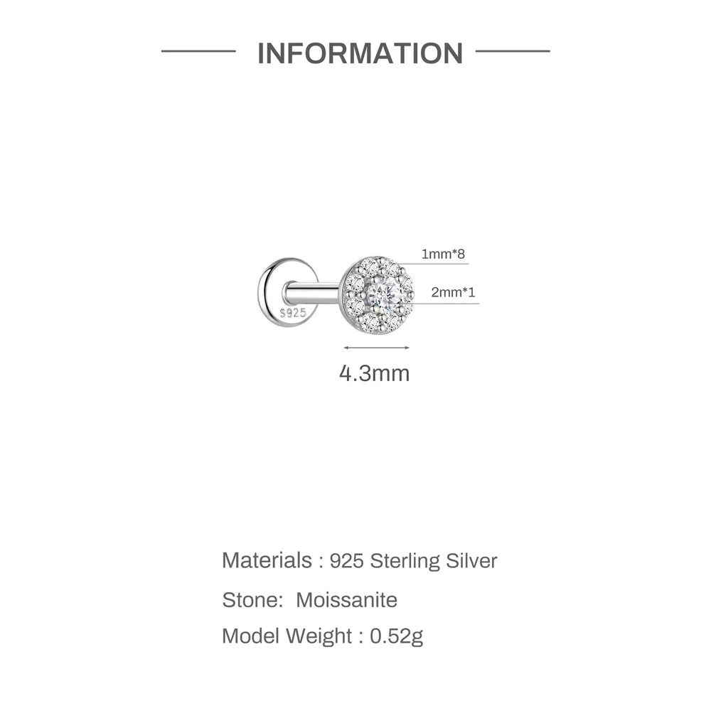 Moissanite Stud Earring