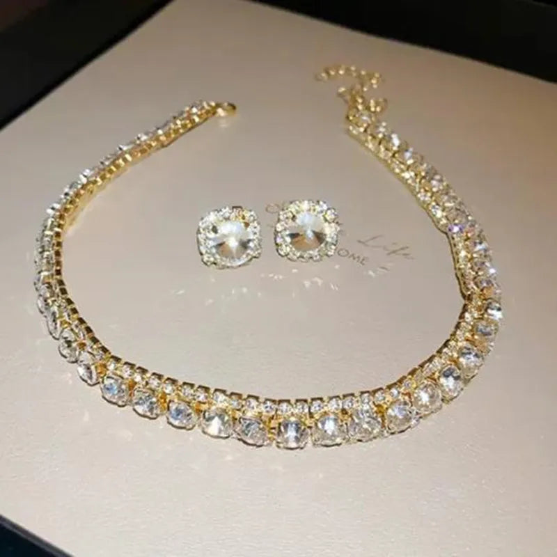 Crystal Necklace & Earrings Set