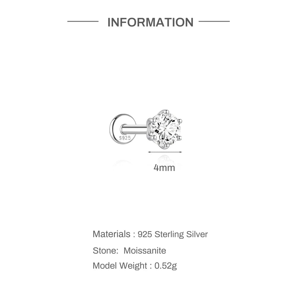 Moissanite Stud Earring