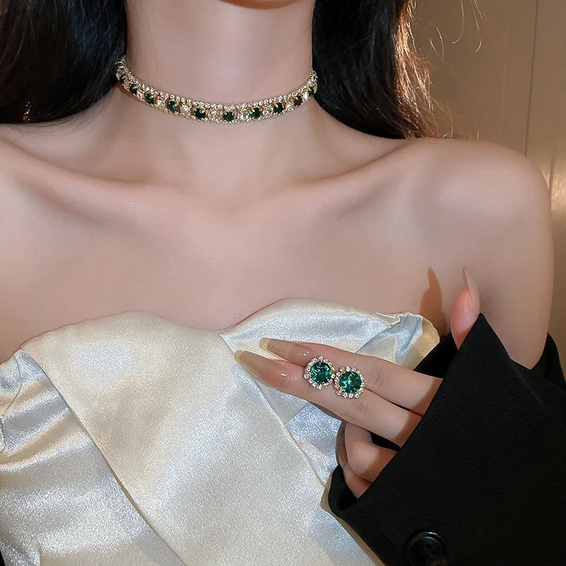 Crystal Necklace & Earrings Set