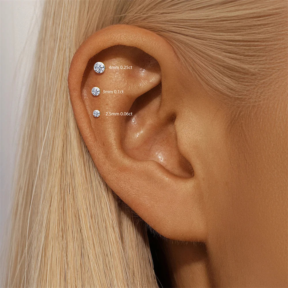 Moissanite Stud Earring