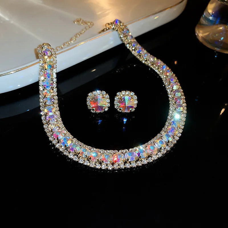 Crystal Necklace & Earrings Set