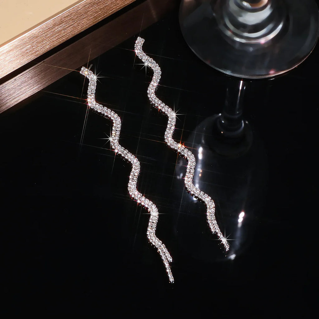 Snake Rhinestone Drop Earrings