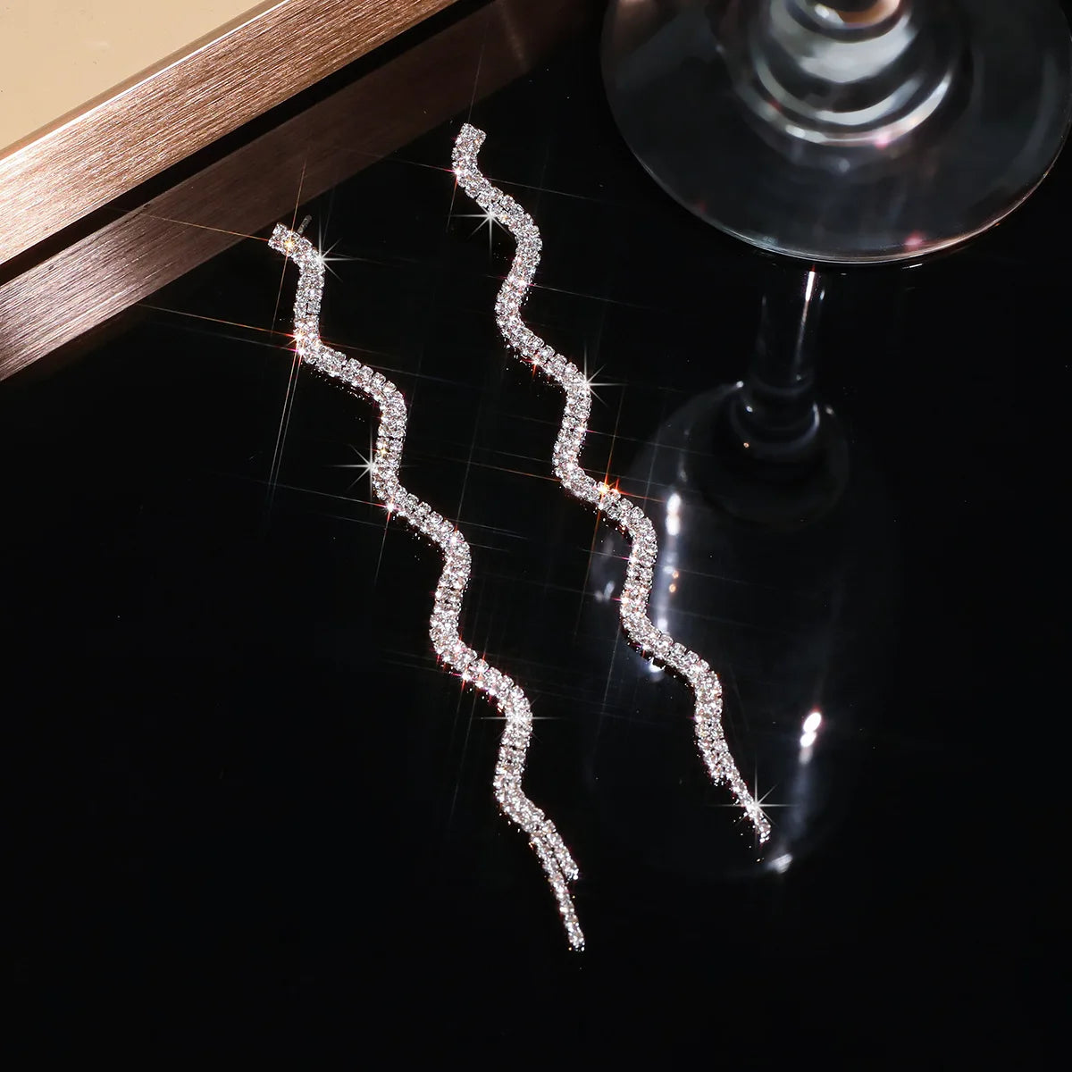 Snake Rhinestone Drop Earrings