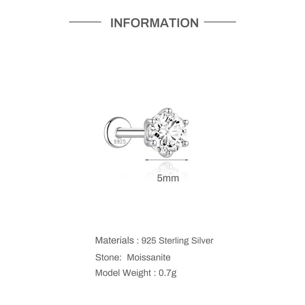 Moissanite Stud Earring