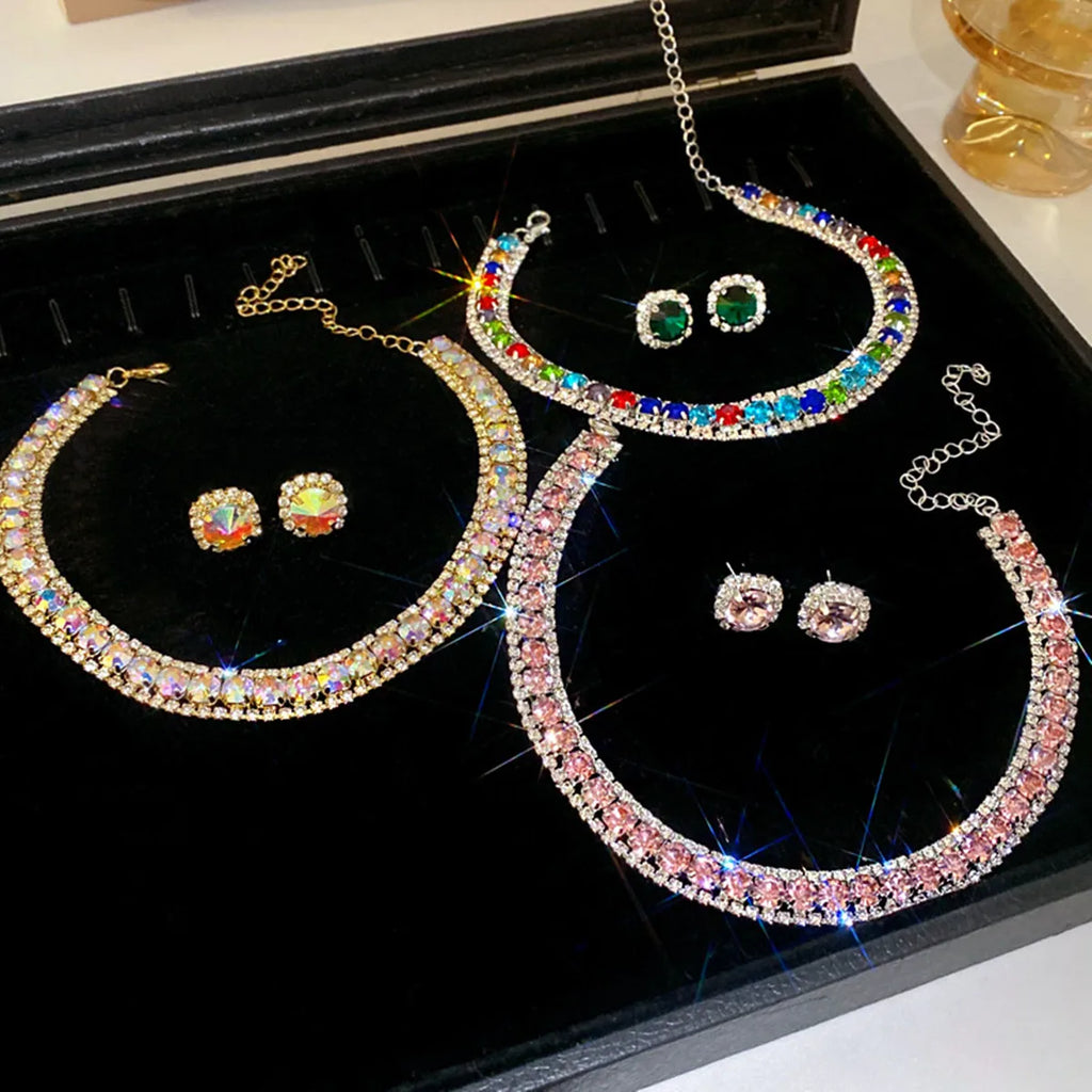 Crystal Necklace & Earrings Set