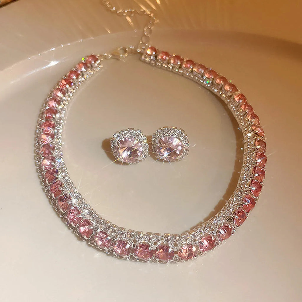 Crystal Necklace & Earrings Set