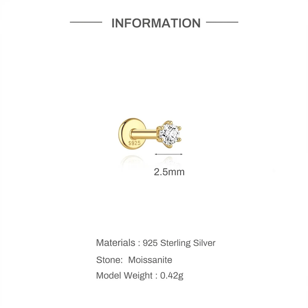Moissanite Stud Earring