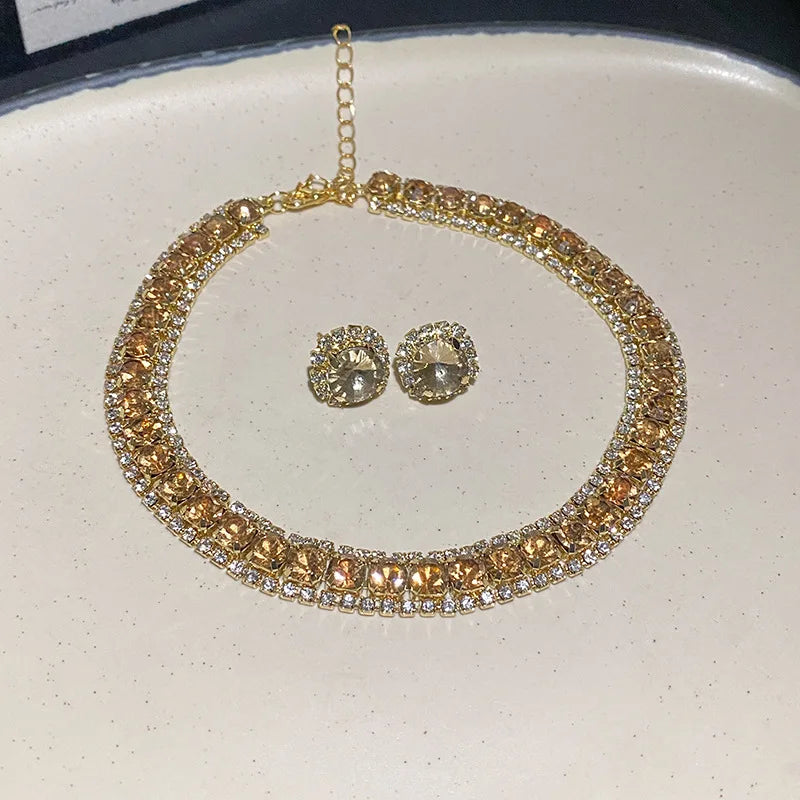 Crystal Necklace & Earrings Set