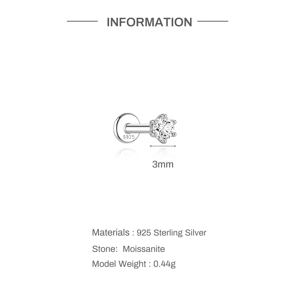 Moissanite Stud Earring