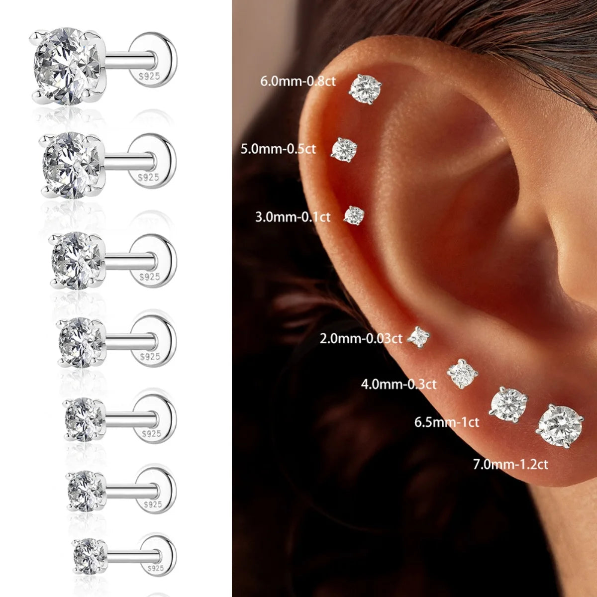 Moissanite Stud Earring