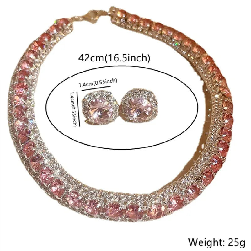 Crystal Necklace & Earrings Set