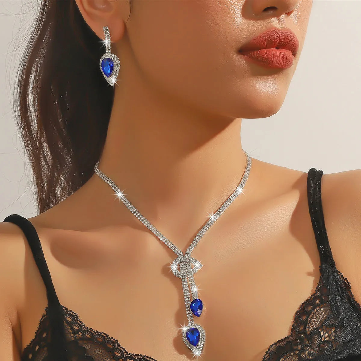 Sapphire Crystal Jewelry Set