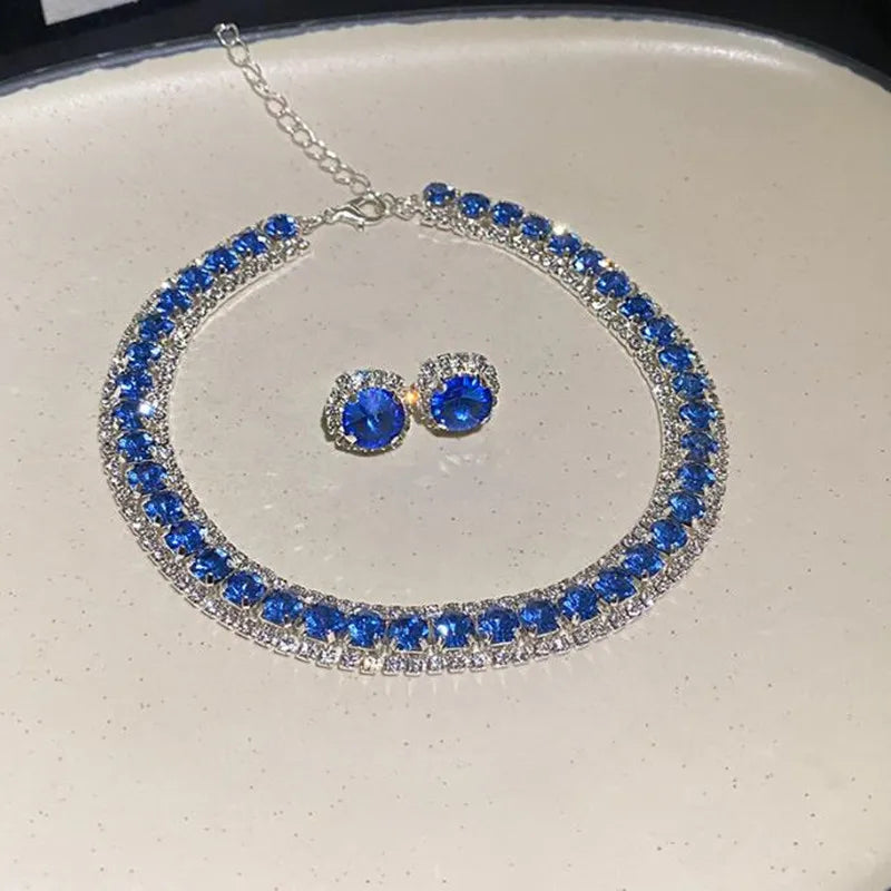 Crystal Necklace & Earrings Set