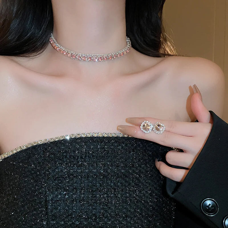 Crystal Necklace & Earrings Set