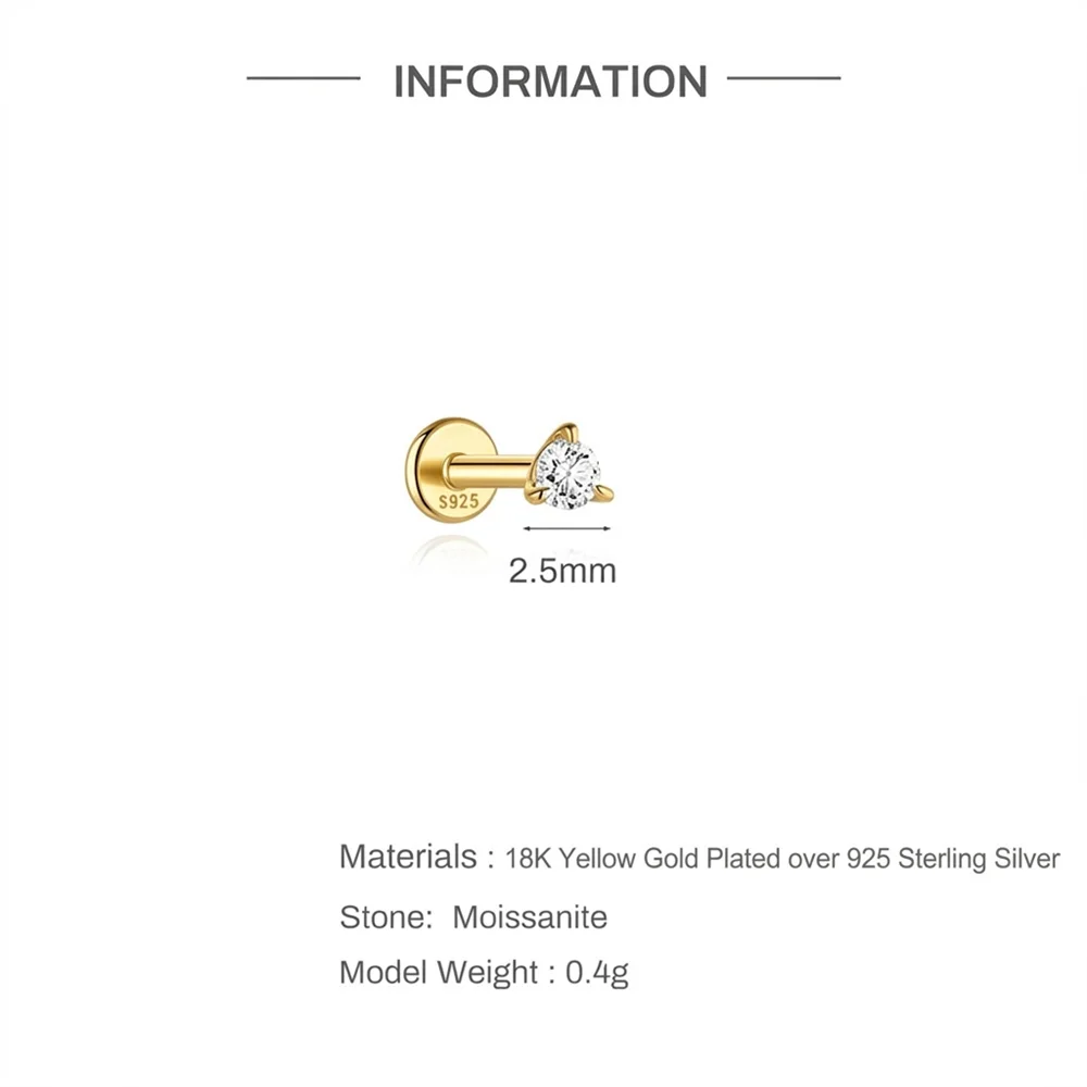 Moissanite Stud Earring