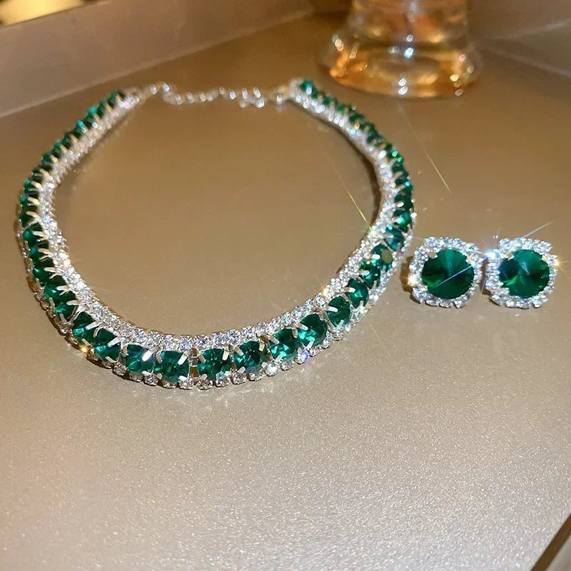 Crystal Necklace & Earrings Set