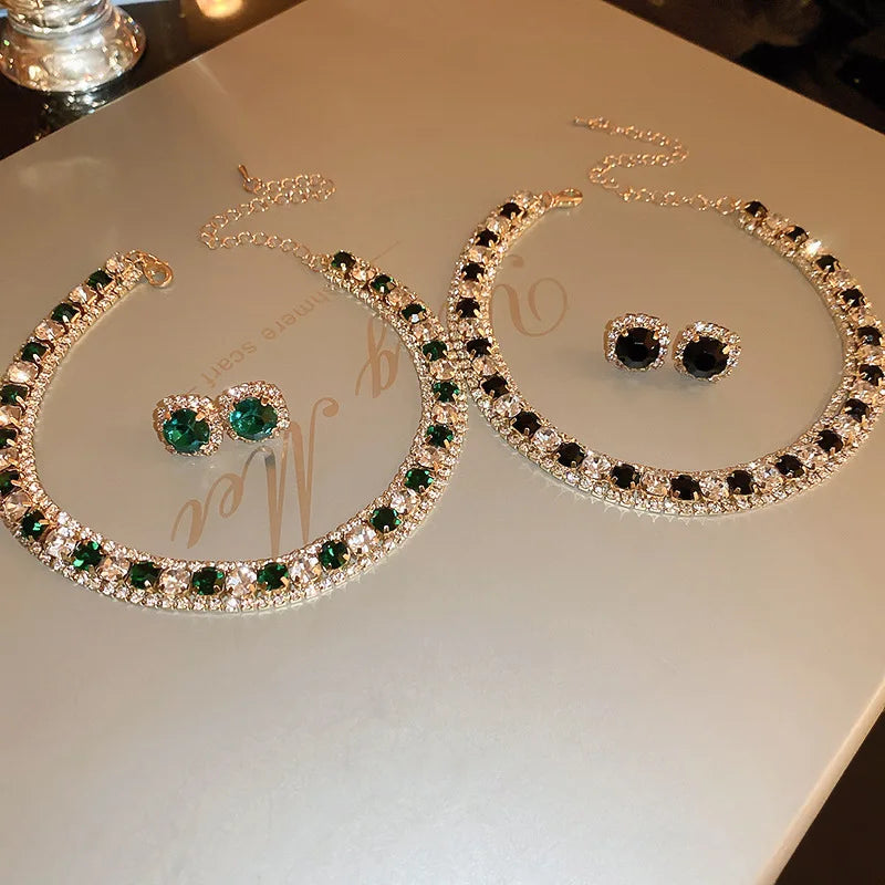 Crystal Necklace & Earrings Set