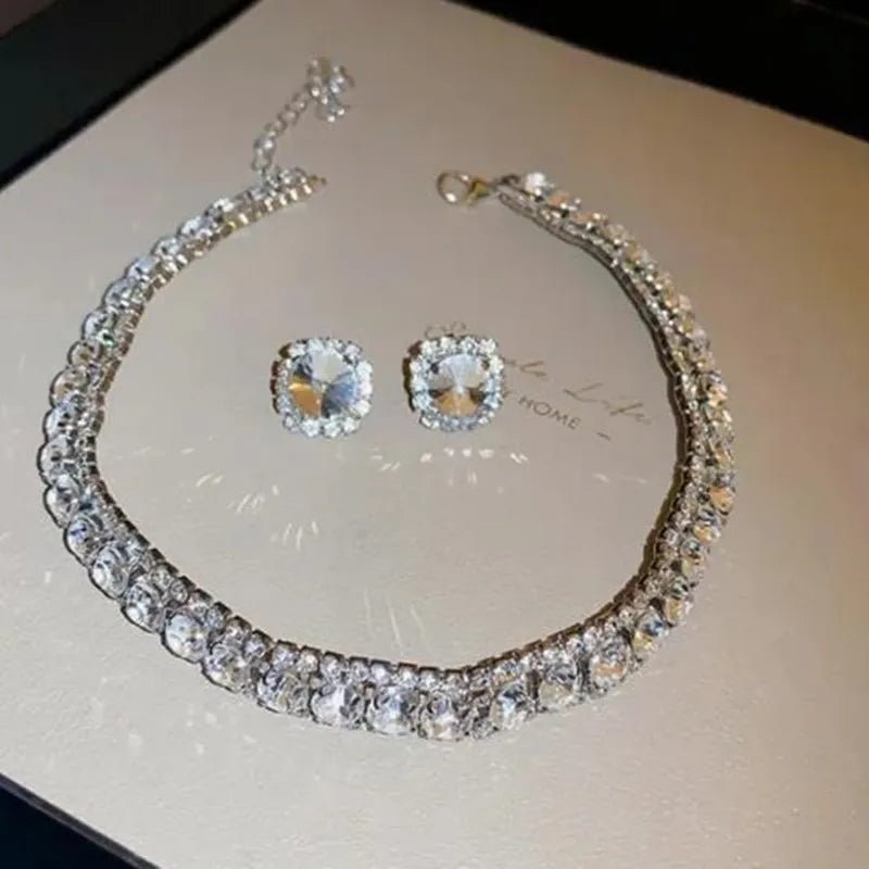 Crystal Necklace & Earrings Set