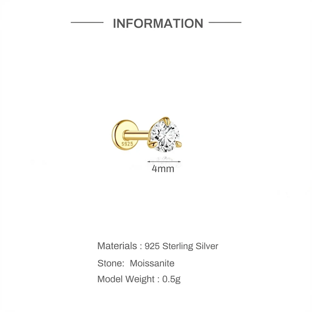 Moissanite Stud Earring