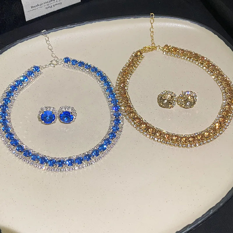 Crystal Necklace & Earrings Set
