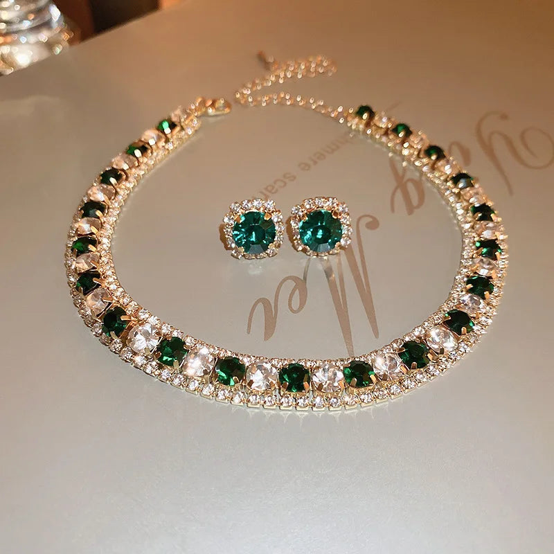 Crystal Necklace & Earrings Set