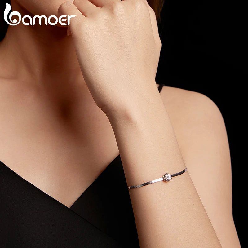 Sterling Silver Moissanite Flower Bracelet