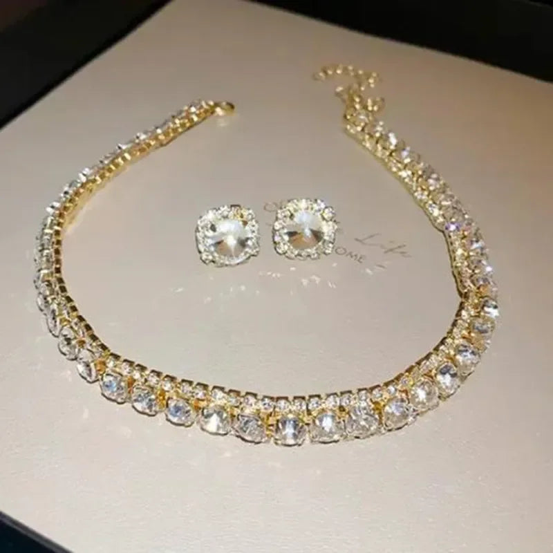 Crystal Necklace & Earrings Set