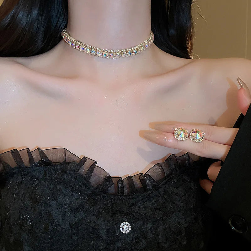 Crystal Necklace & Earrings Set