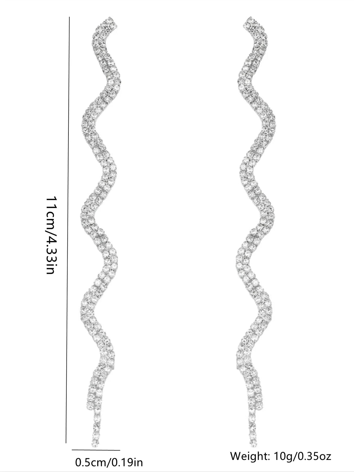 Snake Rhinestone Drop Earrings