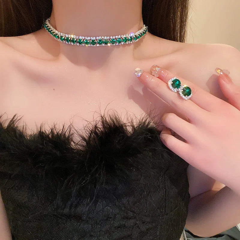 Crystal Necklace & Earrings Set