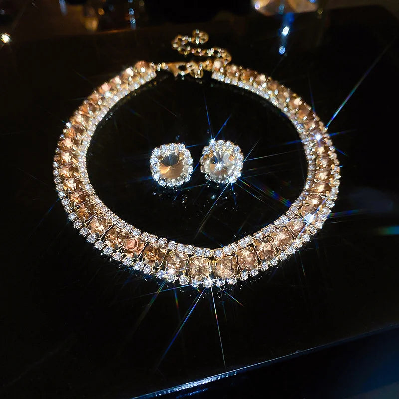 Crystal Necklace & Earrings Set